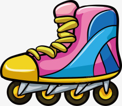 彩色时尚溜冰鞋矢量图素材