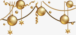 金色星星五金挂件金色闪耀圣诞节铃铛高清图片