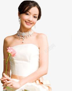 白色新娘晚礼服珠宝素材