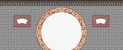 中式拱门月洞门素材