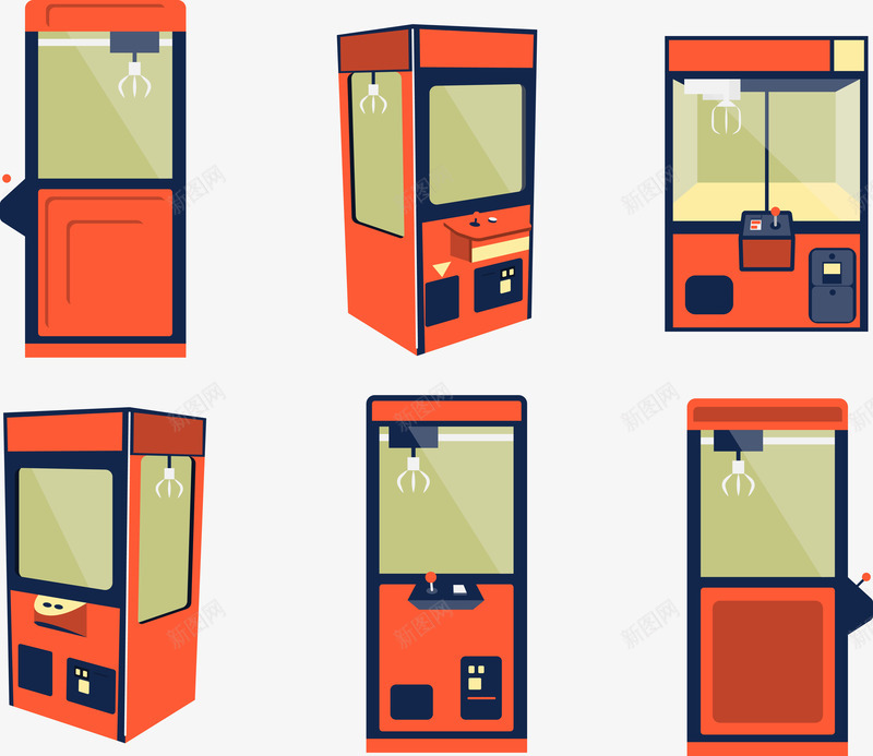 卡通多视角抓娃娃机png免抠素材_88icon https://88icon.com 卡通 夹娃娃机 抓娃娃机 摊位游戏 机器 机械臂 玩具 玩具机器 视角