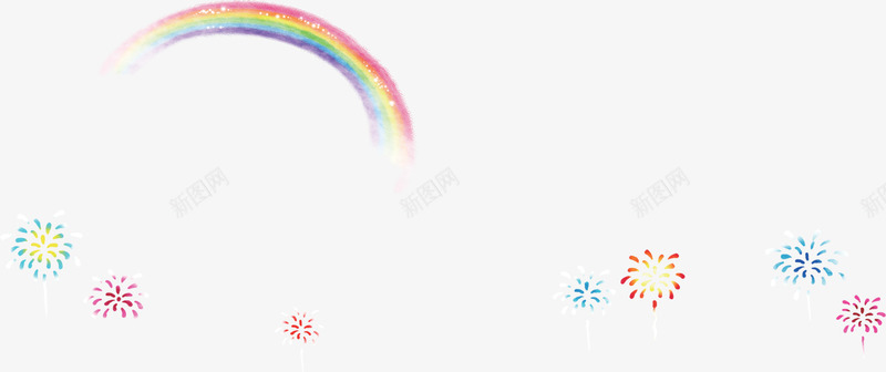 彩虹烟花卡通庆祝png免抠素材_88icon https://88icon.com 卡通 庆祝 彩虹 烟花