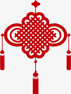 春节红色中国结挂饰素材