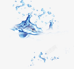 蓝色冰爽夏日液体水流素材