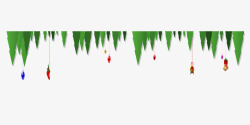 绿色吊旗圣诞节素材