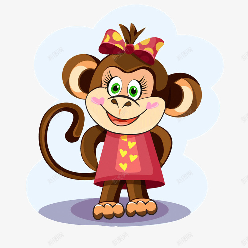 可爱卡通小猴子png免抠素材_88icon https://88icon.com 卡通 可爱 吉祥物 猴子 猴年