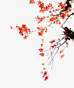 冬季传单水墨画红梅高清图片