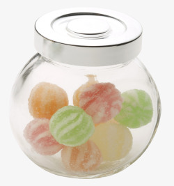 玻璃罐子里的彩色糖豆素材