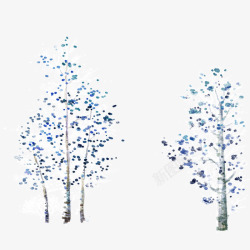 落雪树木中华文化二十四节气小雪树木元素高清图片