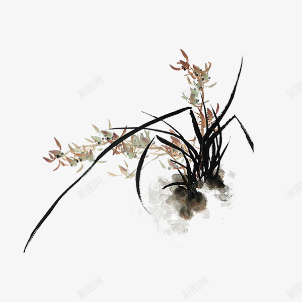 中国风国画水墨花草png免抠素材_88icon https://88icon.com 中国风 中国风水墨植物 国画 水墨 水墨花草