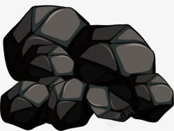 一堆黑色岩石纹理素材