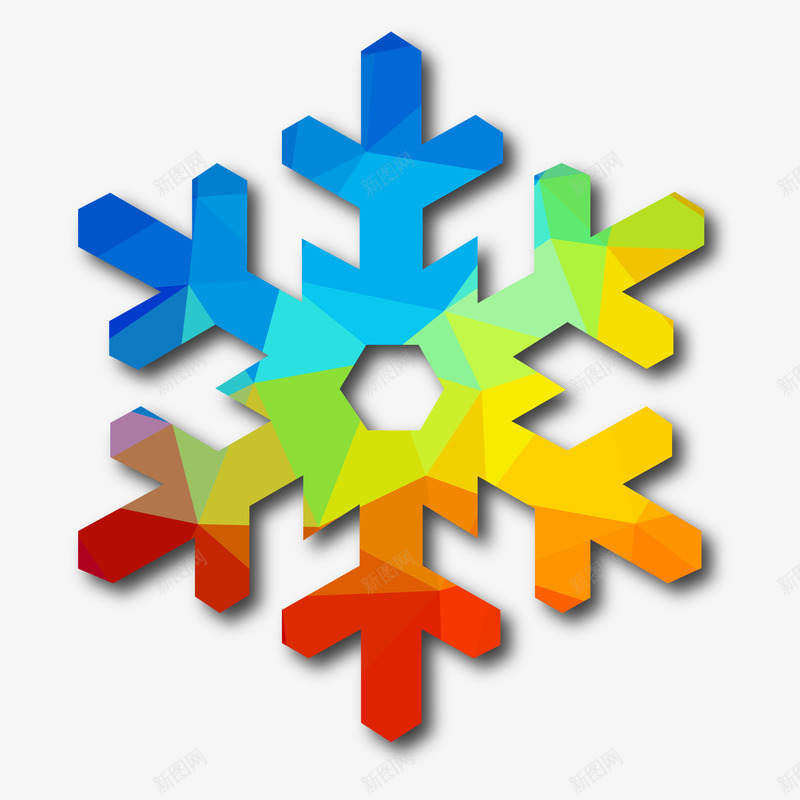 彩色雪花图案png免抠素材_88icon https://88icon.com 多边形 彩色 彩色图案 装饰图案 雪花 雪花片