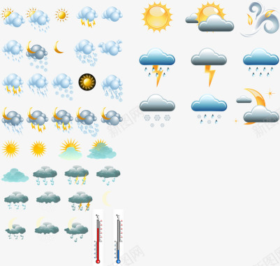 雪天背景天气插件图标图标