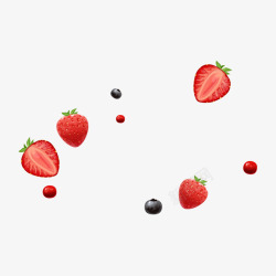 水果草莓蓝莓素材
