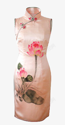 粉色小裙子旗袍高清图片