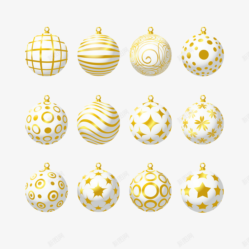 白色圣诞球矢量图ai免抠素材_88icon https://88icon.com Christmas 圣诞节 圣诞节海报背景 平安夜 新年 星光 白色圣诞球 节日 矢量图