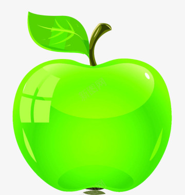 苹果手表贴绿色苹果图案图标图标