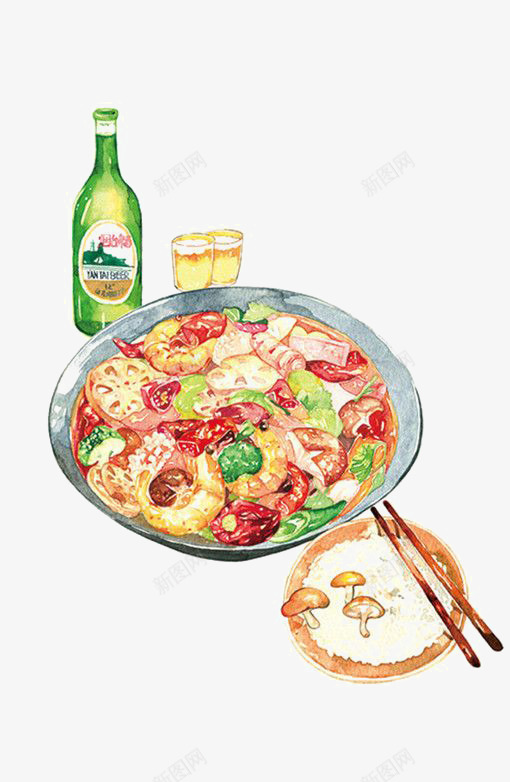 食物png免抠素材_88icon https://88icon.com BEER 卡通 啤酒 手绘 炖菜 麻辣香锅