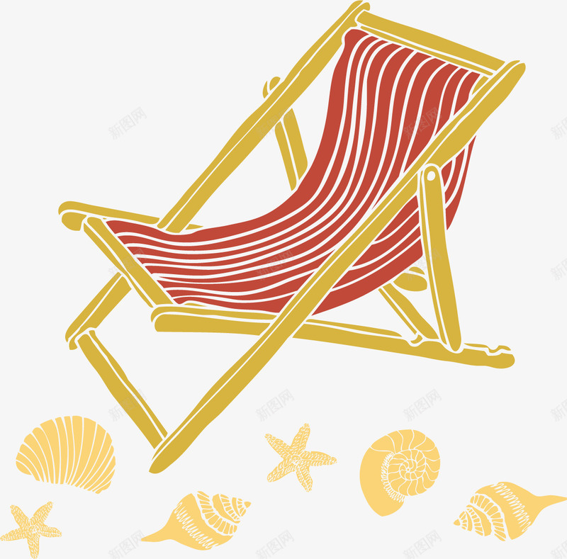 夏日海边度假png免抠素材_88icon https://88icon.com 休闲 夏天 海边度假 躺椅