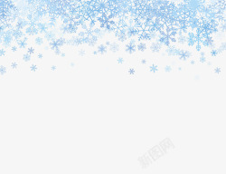 小清新蓝色雪花装饰背景素材