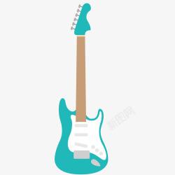 蓝色的电吉他素材