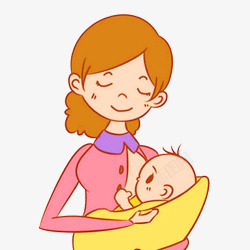 抱东西的婴儿妈妈喂奶高清图片