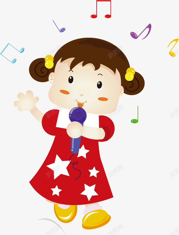 手绘可爱唱歌女孩音符儿童png免抠素材_88icon https://88icon.com 儿童 可爱 唱歌 女孩 音符