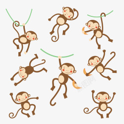 可爱卡通小猴子素材