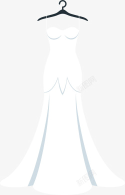 白色美丽婚纱长裙素材