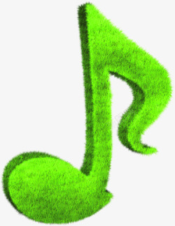 绿色清晰跳动的音符素材