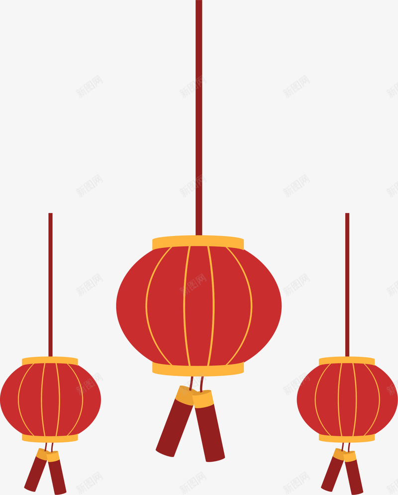 春节红色灯笼挂饰png免抠素材_88icon https://88icon.com 中国风 喜庆 新年灯笼 春节灯笼 灯笼挂饰 红色灯笼