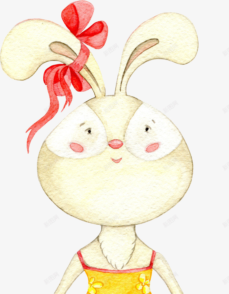 白色卡通版的小兔子png免抠素材_88icon https://88icon.com 动漫动画 动物 卡通手绘 小兔子 蝴蝶结 装饰图
