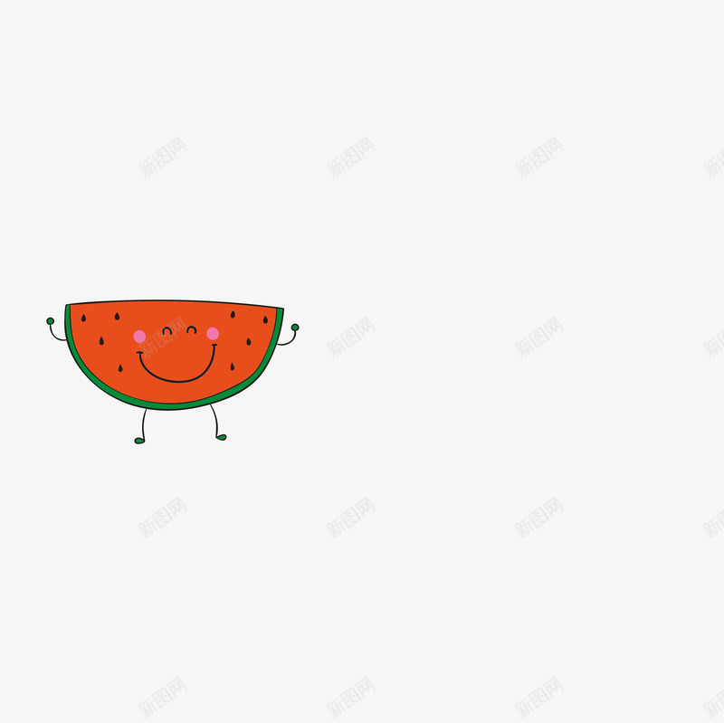 西瓜卡通水果可爱png免抠素材_88icon https://88icon.com 卡通 可爱 水果 西瓜