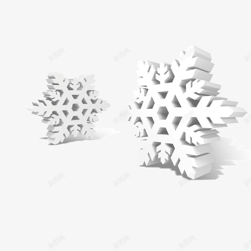 立体雪花psd免抠素材_88icon https://88icon.com 3D效果雪花 冬季雪花 白色立体雪花