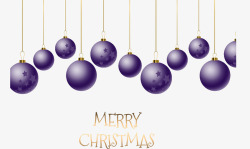 紫色浪漫圣诞球素材