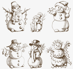 雪人手绘6款素材