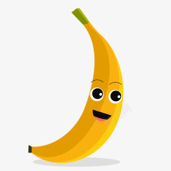 黄色卡通表情香蕉素材