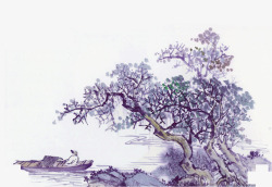 品茶图中式风格水墨画背景高清图片
