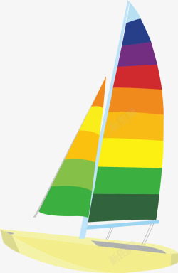 彩色帆船素材
