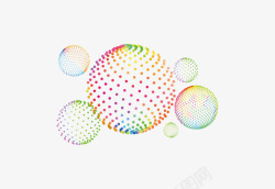 彩色科技感圆球素材