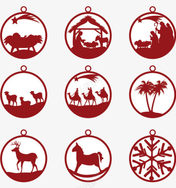 北欧圣诞吊饰图标图标