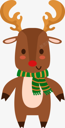 圣诞小鹿装饰矢量图素材