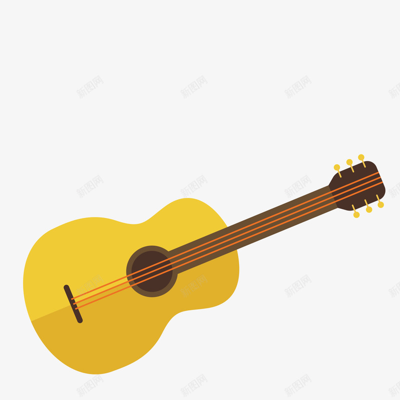 黄色手绘的吉他乐器png免抠素材_88icon https://88icon.com 乐器 免抠图 吉他 效果图 装饰图 装饰画 黄色