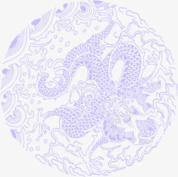 紫色中国风龙纹海报素材