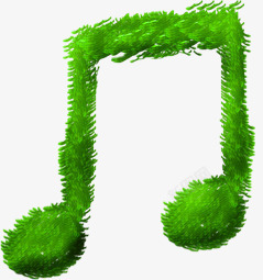 绿色清新小草音符素材