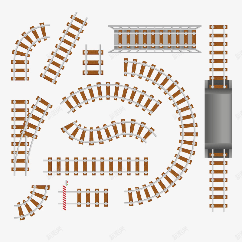 轨道各种图形轨道褐色png免抠素材_88icon https://88icon.com 各种图形轨道 弯曲轨道 火车道 褐色 轨道