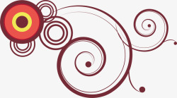 圆圈螺旋线条装饰图案矢量图素材