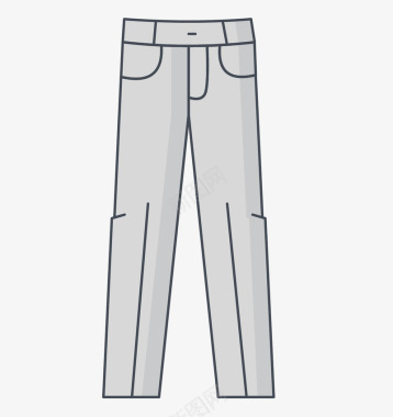 直筒裤灰色可爱服饰图标图标