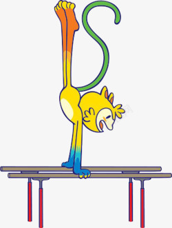 吉祥物免抠图素材里约奥运会吉祥物之双杠高清图片