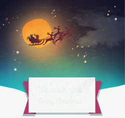 圣诞节文本框素材圣诞雪橇车贺卡高清图片